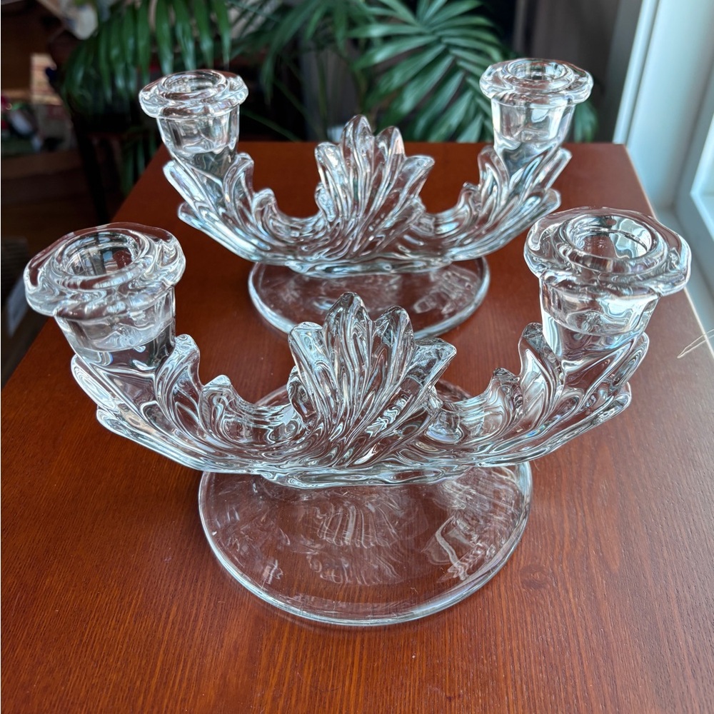 Vintage Candle Holders Fostoria “Navarre” Crystal Glass